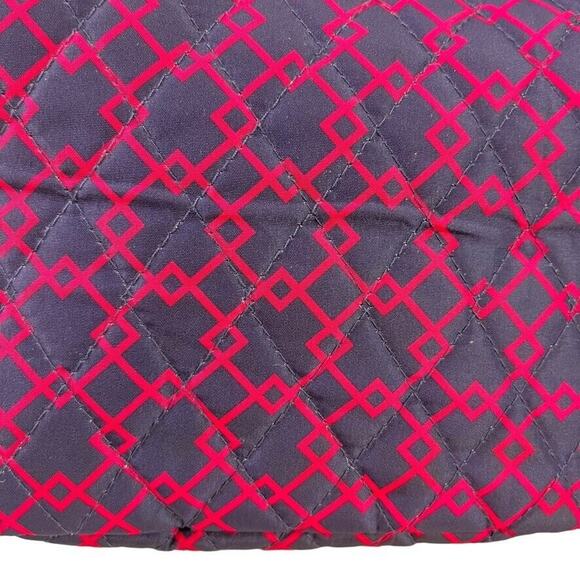 Tupperware Womens Quilted Hobo Handbag Lunch Tote Lunchbox Bag Travel Navy Pink - Picture 6 of 14